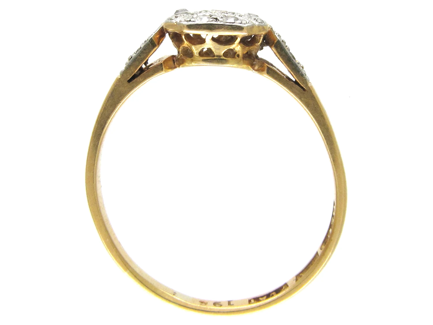 Art Deco 18ct & Platinum & Diamond Ring 8 Art Deco 18ct & Platinum & Diamond Ring - Image 6