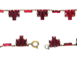 Art Deco Czeckoslovakian Red Glass Necklace -Antique Jewellery Company IMG 5896