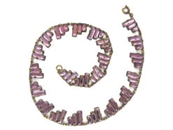 Art Deco Czechoslovakian Mauve Glass Necklace