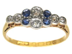 Edwardian Diamond & Sapphire Ring 14 Edwardian Diamond & Sapphire Ring -Antique Jewellery Company IMG 6048
