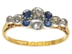 Edwardian Diamond & Sapphire Ring 15 Edwardian Diamond & Sapphire Ring -Antique Jewellery Company IMG 6049