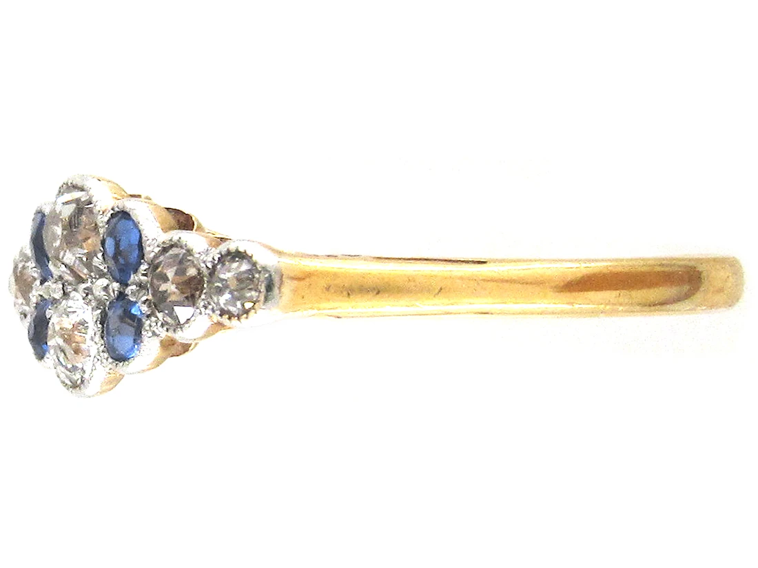 Edwardian Diamond & Sapphire Ring 7 Edwardian Diamond & Sapphire Ring - Image 5