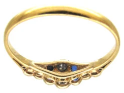 Edwardian Diamond & Sapphire Ring 20 Edwardian Diamond & Sapphire Ring -Antique Jewellery Company IMG 6054
