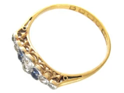 Edwardian Diamond & Sapphire Ring 23 Edwardian Diamond & Sapphire Ring -Antique Jewellery Company IMG 6057