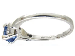 Sapphire Solitaire Ring With Diamond Baguette Shoulders -Antique Jewellery Company IMG 6060