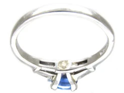 Sapphire Solitaire Ring With Diamond Baguette Shoulders -Antique Jewellery Company IMG 6064