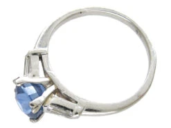 Sapphire Solitaire Ring With Diamond Baguette Shoulders -Antique Jewellery Company IMG 6067