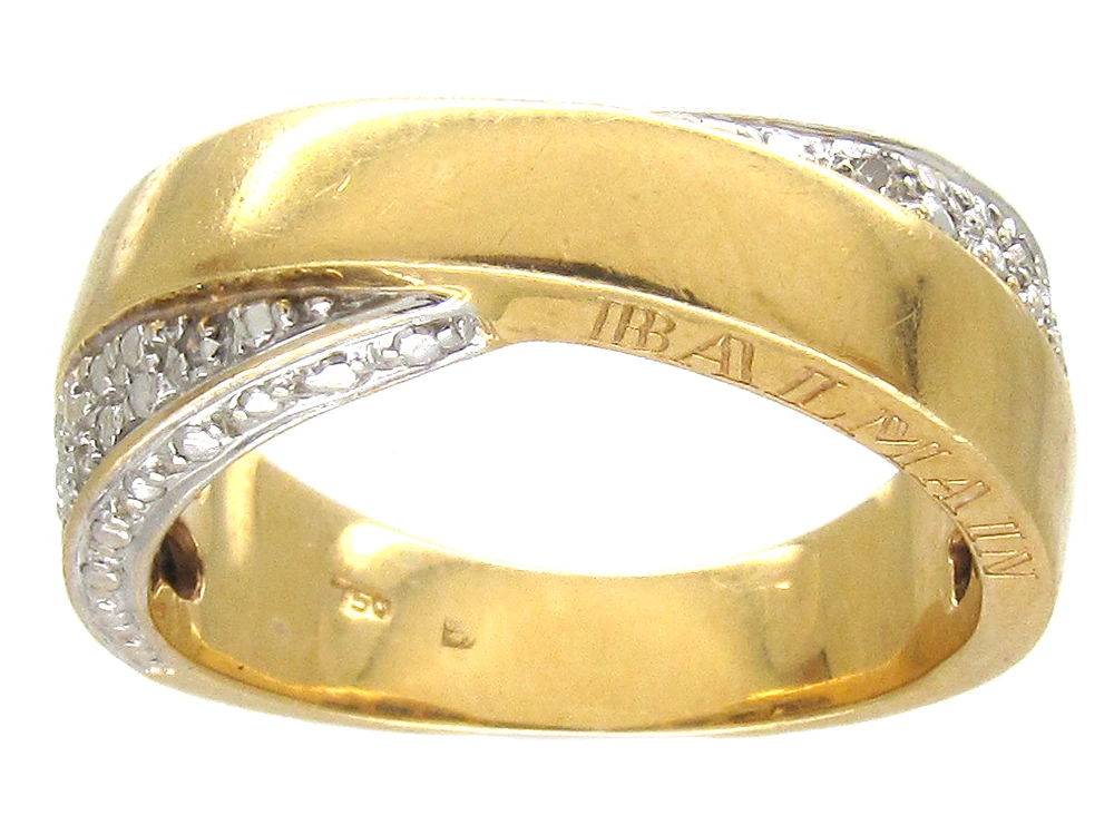 18ct Gold & Diamond Twisted Band Ring By Balmain 11 18ct Gold & Diamond Twisted Band Ring By Balmain - Image 9