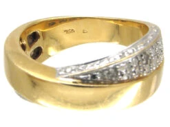 18ct Gold & Diamond Twisted Band Ring By Balmain 16 18ct Gold & Diamond Twisted Band Ring By Balmain -Antique Jewellery Company IMG 6090