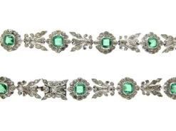 Victorian Silver & Green & White Paste Necklace -Antique Jewellery Company IMG 6131