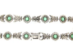 Victorian Silver & Green & White Paste Necklace -Antique Jewellery Company IMG 6132