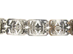 Art Deco Wide Silver & Marcasite Bracelet 8 Art Deco Wide Silver & Marcasite Bracelet -Antique Jewellery Company IMG 6241