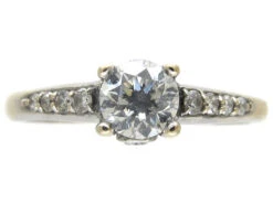 Diamond Solitaire Ring With Diamond Shoulders