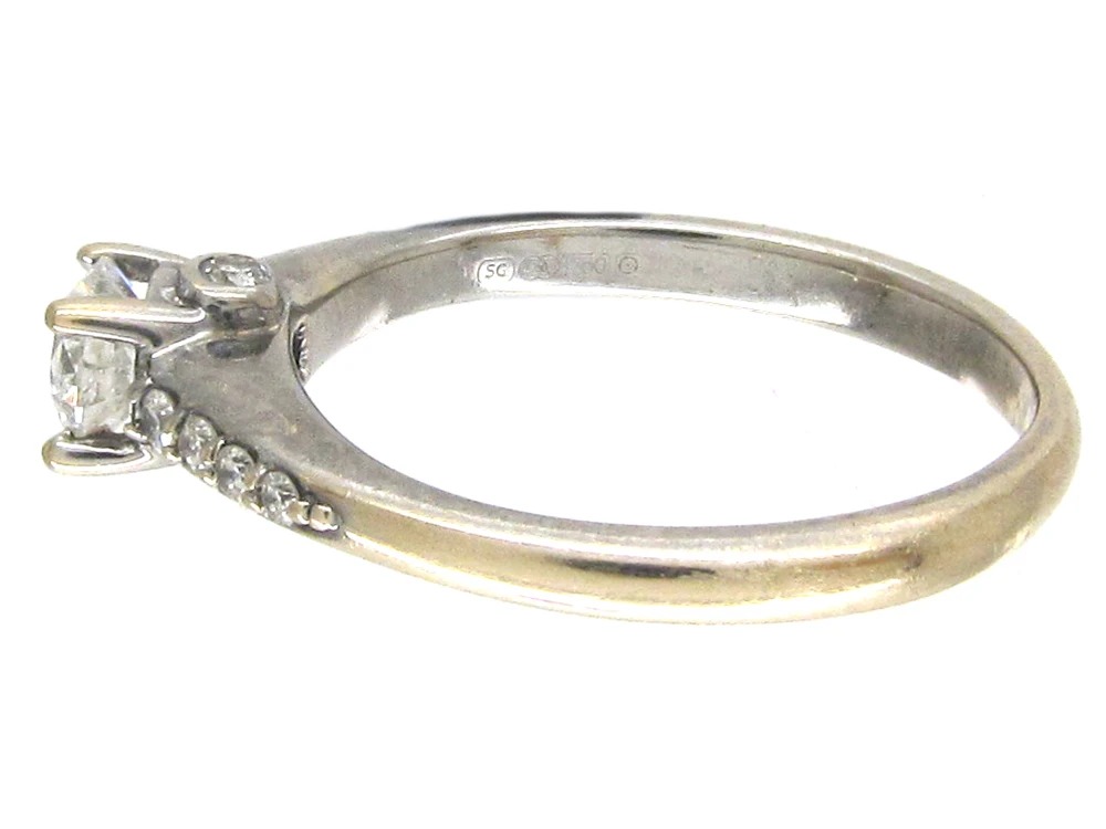 Diamond Solitaire Ring With Diamond Shoulders 6 Diamond Solitaire Ring With Diamond Shoulders - Image 4