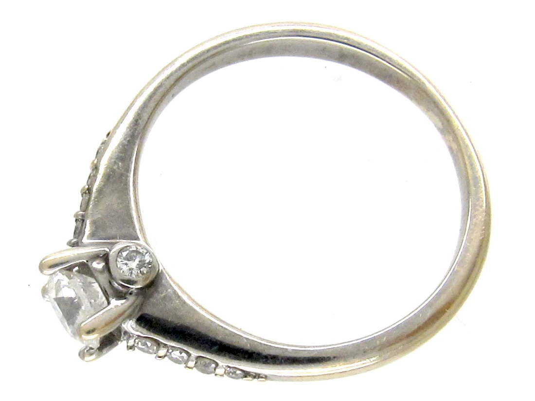 Diamond Solitaire Ring With Diamond Shoulders 10 Diamond Solitaire Ring With Diamond Shoulders - Image 8