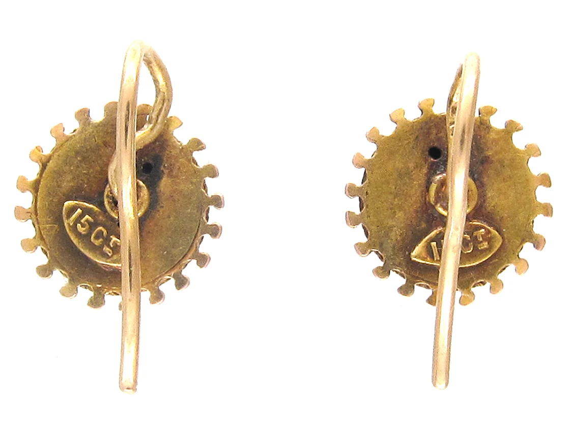 Victorian 15ct Gold & Diamond Stud Earrings Earrings 5 Victorian 15ct Gold & Diamond Stud Earrings Earrings - Image 3