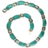 Norwegian Green & Black Enamel & Silver Art Deco Necklace