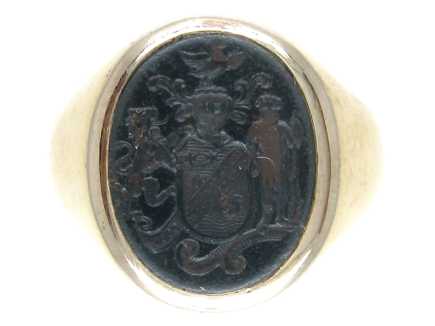 18ct Gold & Bloodstone Intaglio Signet Ring 3 18ct Gold & Bloodstone Intaglio Signet Ring