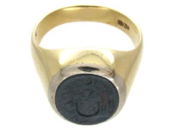 18ct Gold & Bloodstone Intaglio Signet Ring 16 18ct Gold & Bloodstone Intaglio Signet Ring -Antique Jewellery Company IMG 6517