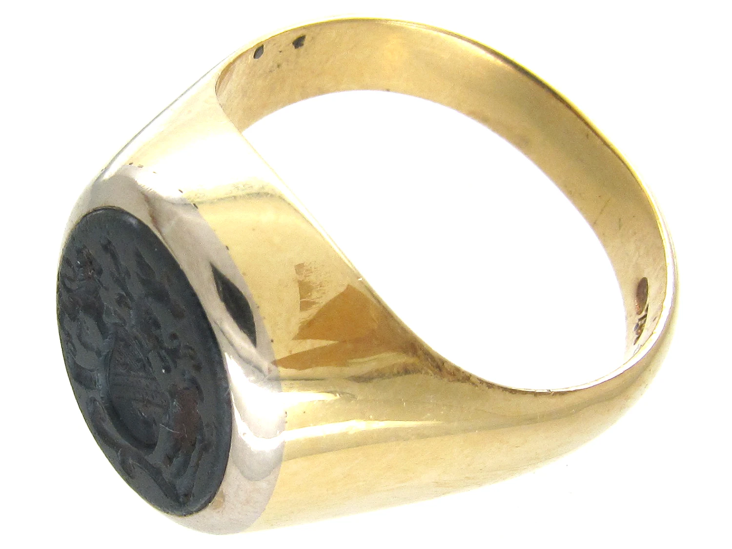 18ct Gold & Bloodstone Intaglio Signet Ring 9 18ct Gold & Bloodstone Intaglio Signet Ring - Image 7