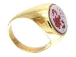 14ct Gold & Carnelian Crested Intaglio Signet Ring 13 14ct Gold & Carnelian Crested Intaglio Signet Ring -Antique Jewellery Company IMG 6527