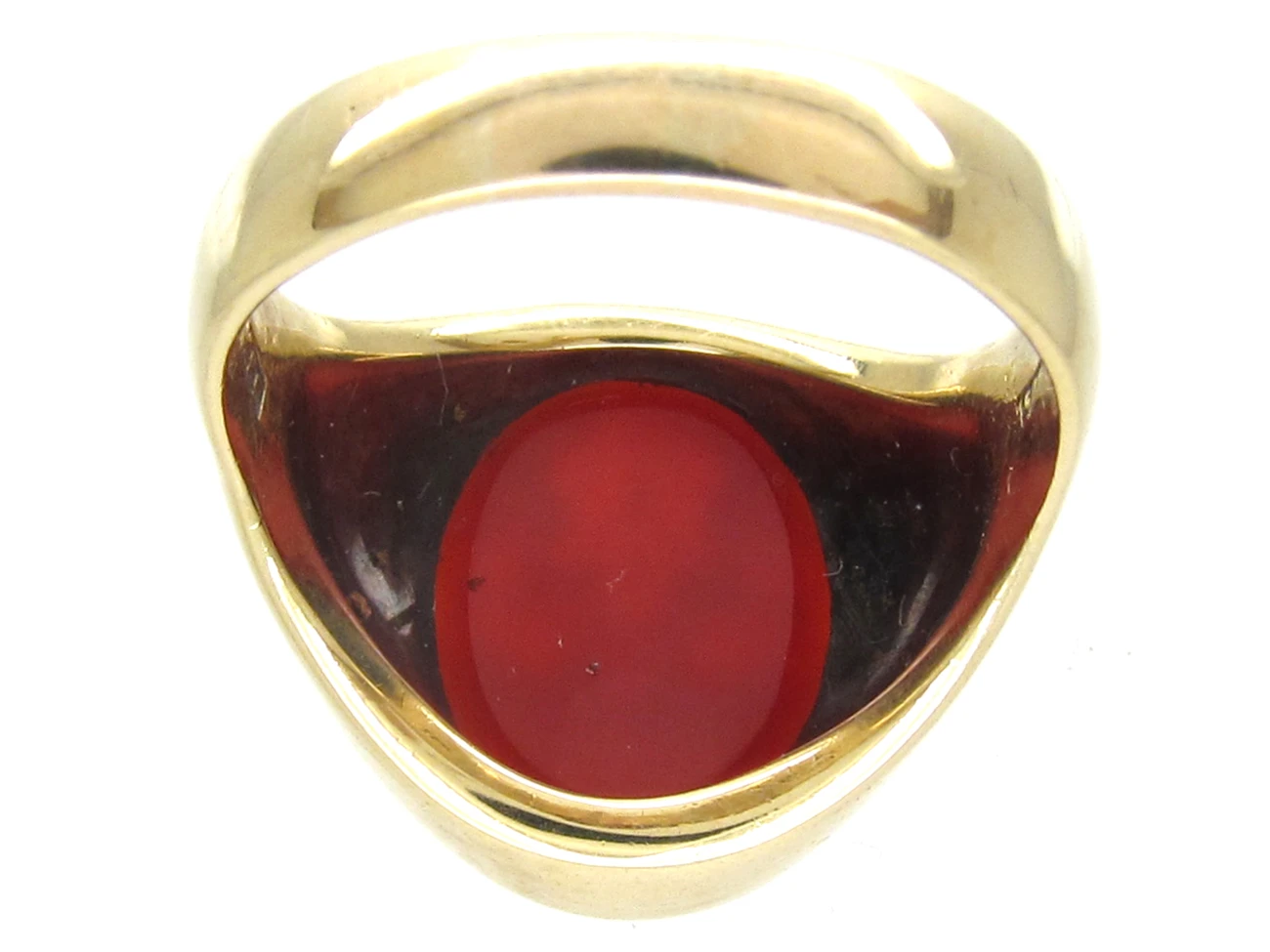 14ct Gold & Carnelian Crested Intaglio Signet Ring 6 14ct Gold & Carnelian Crested Intaglio Signet Ring - Image 4