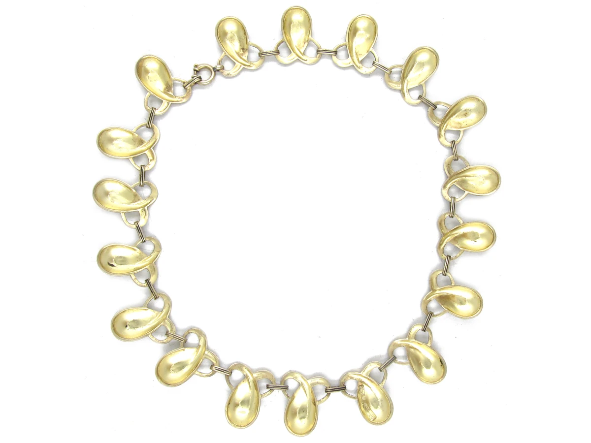 Art Deco Silver Gilt & Marcasite Necklace By Theodor Farhner 4 Art Deco Silver Gilt & Marcasite Necklace By Theodor Farhner - Image 2