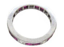 Art Deco Platinum Diamond & Ruby Eternity Ring -Antique Jewellery Company IMG 7019