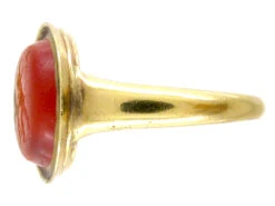 Minoan Carved Carnelian Intaglio In 18ct Gold Georgian Ring -Antique Jewellery Company IMG 7284