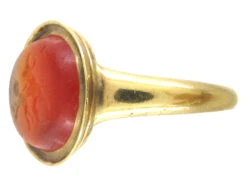 Minoan Carved Carnelian Intaglio In 18ct Gold Georgian Ring -Antique Jewellery Company IMG 7285
