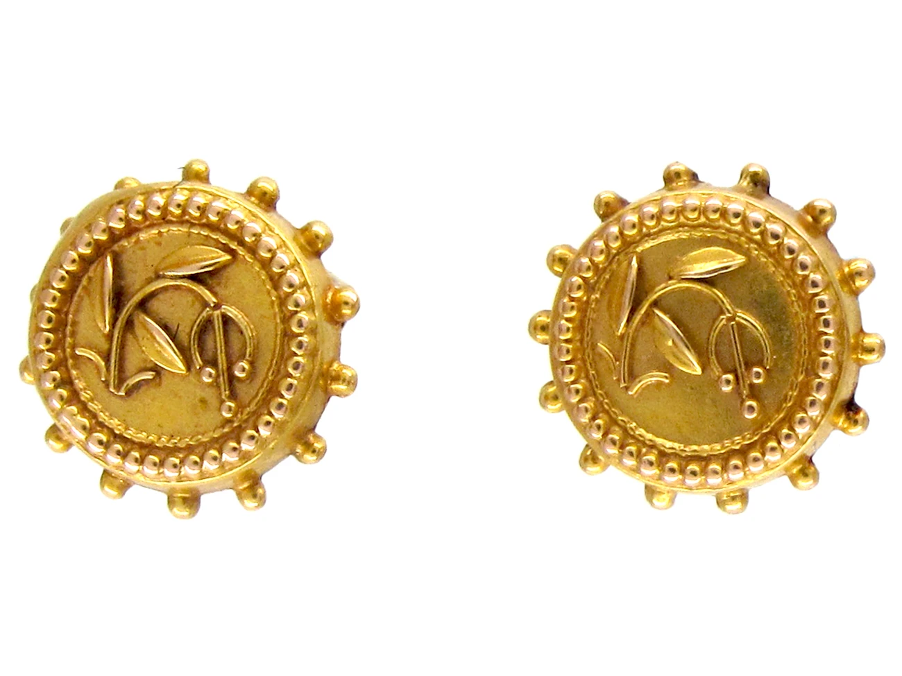 Victorian 15ct Gold Small Stud Earrings 3 Victorian 15ct Gold Small Stud Earrings