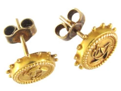Victorian 15ct Gold Small Stud Earrings 8 Victorian 15ct Gold Small Stud Earrings -Antique Jewellery Company IMG 7433