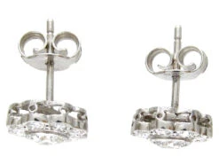 18ct White Gold & Diamond Daisy Cluster Earrings 8 18ct White Gold & Diamond Daisy Cluster Earrings -Antique Jewellery Company IMG 7437