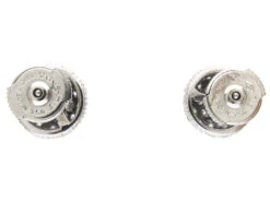 French 18ct White Gold Diamond Cluster Earrings 9 French 18ct White Gold Diamond Cluster Earrings -Antique Jewellery Company IMG 7532