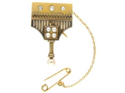 Victorian 18ct Gold, Pearl & Diamond Aesthetic Style Brooch