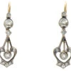 Art Nouveau Diamond Set Drop Earrings 2 Art Nouveau Diamond Set Drop Earrings -Antique Jewellery Company IMG 7679