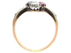 Art Nouveau Sapphire Diamond & Ruby Trefoil Ring 20 Art Nouveau Sapphire Diamond & Ruby Trefoil Ring -Antique Jewellery Company IMG 7735