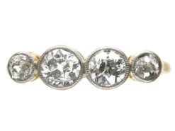 18ct & Platinum Art Deco Diamond Four Stone Ring