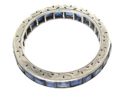 Art Deco 18ct White Gold & Sapphire Eternity Ring 8 Art Deco 18ct White Gold & Sapphire Eternity Ring -Antique Jewellery Company IMG 7805