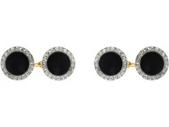 Art Deco Diamond & Onyx Discs 18ct Gold Cufflinks