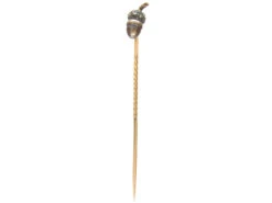 Edwardian Natural Grey Pearl & Rose Diamond Acorn Stickpin 8 Edwardian Natural Grey Pearl & Rose Diamond Acorn Stickpin -Antique Jewellery Company IMG 7884