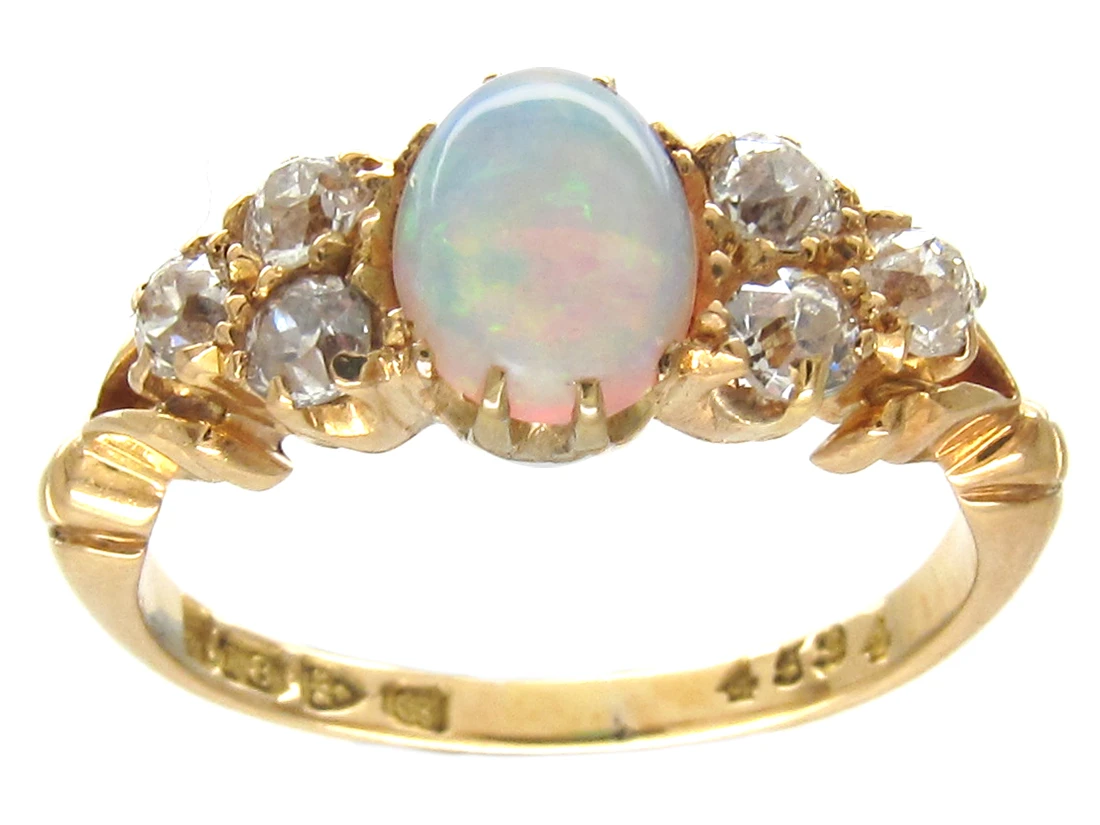 Victorian Opal & Diamond Ring 5 Victorian Opal & Diamond Ring - Image 3