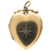 9ct Back & Front Heart Locket Set With A Diamond 2 9ct Back & Front Heart Locket Set With A Diamond -Antique Jewellery Company IMG 8034