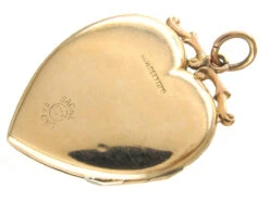 9ct Back & Front Heart Locket Set With A Diamond 9 9ct Back & Front Heart Locket Set With A Diamond -Antique Jewellery Company IMG 8036