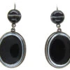 Victorian Banded Onyx Drop Earrings