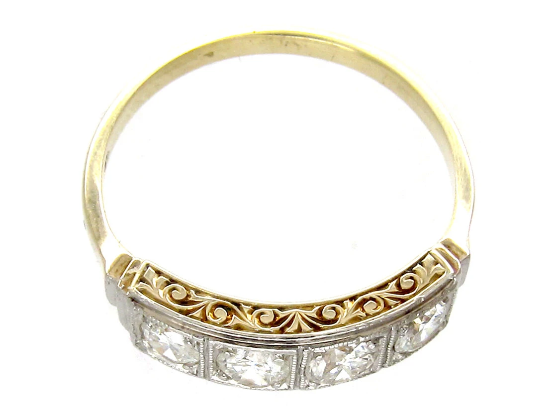 Art Deco Diamond Four Stone Ring 7 Art Deco Diamond Four Stone Ring - Image 5