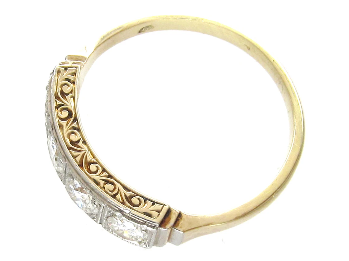 Art Deco Diamond Four Stone Ring 9 Art Deco Diamond Four Stone Ring - Image 7