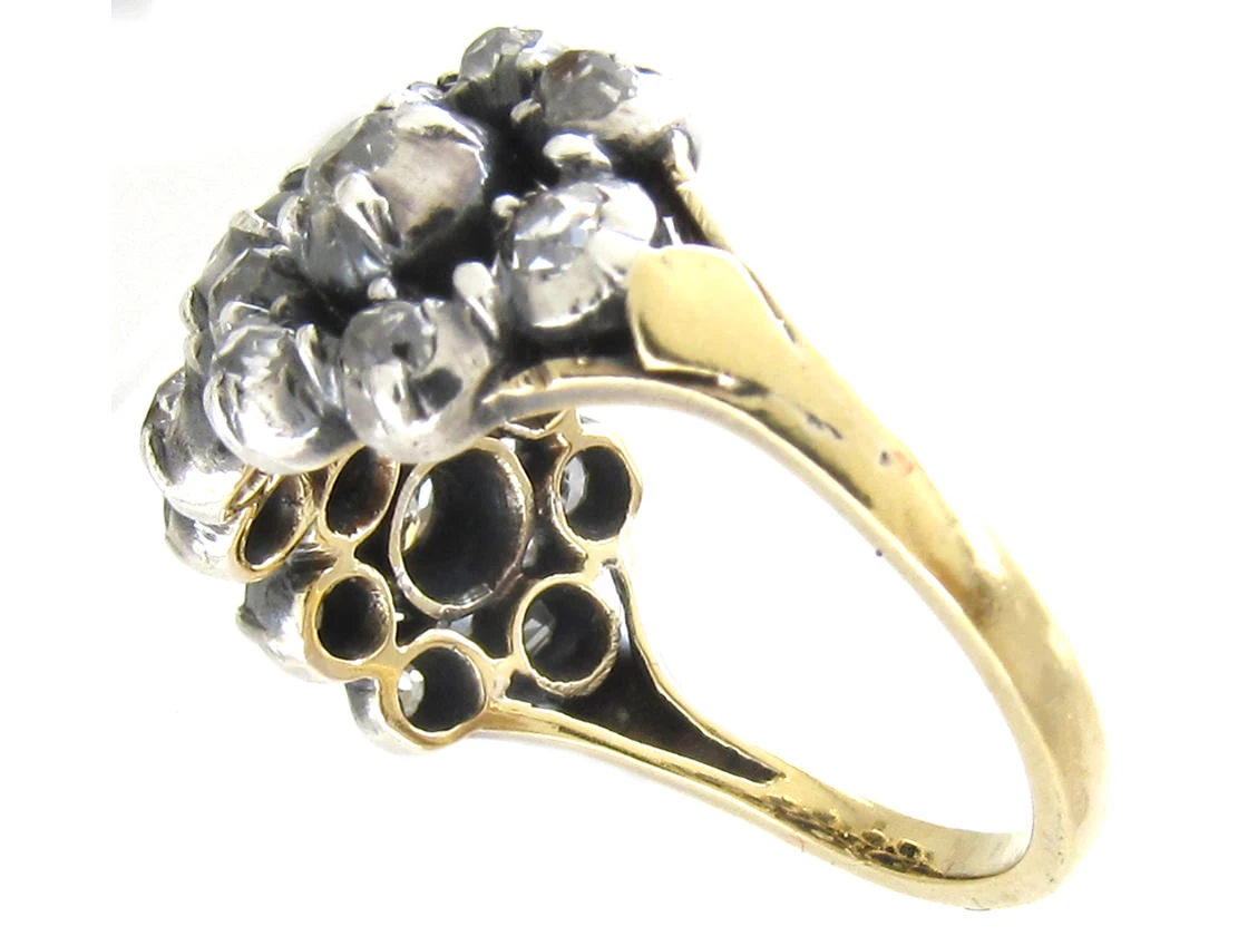 Georgian Diamond Triple Cluster Ring 7 Georgian Diamond Triple Cluster Ring - Image 5