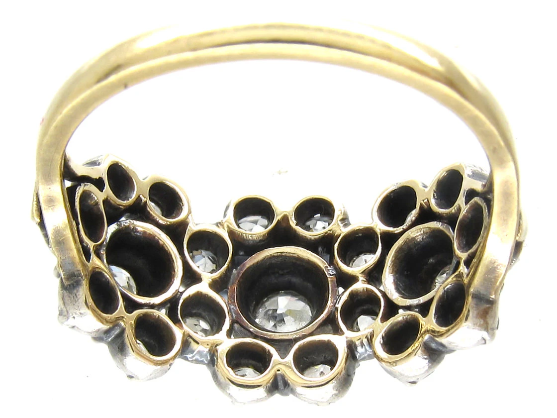 Georgian Diamond Triple Cluster Ring 8 Georgian Diamond Triple Cluster Ring - Image 6