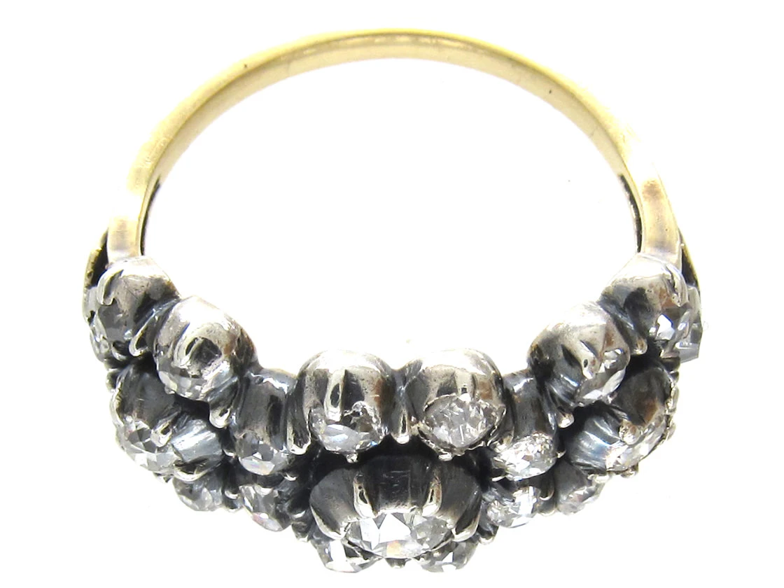 Georgian Diamond Triple Cluster Ring 9 Georgian Diamond Triple Cluster Ring - Image 7